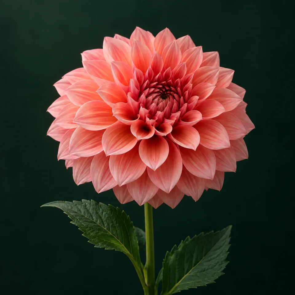 Dalia sobre un fondo verde oscuro